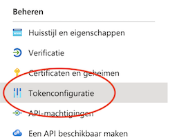 Knop tokenconfiguratie