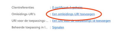 Een omleidings-URI toevoegen